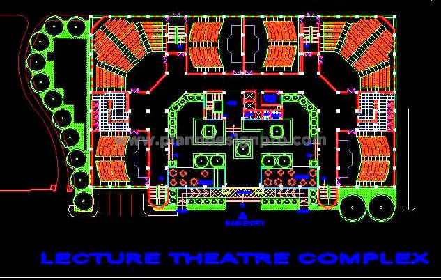 Lecture Theatre Complex CAD Layout for College_Institute